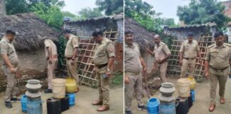 सुल्तानपुर: अवैध कच्ची शराब के खिलाफ पुलिस का अभियान, दो कुंतल लहन नष्ट