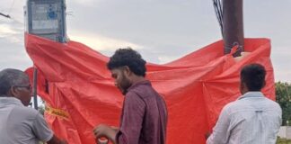 कांवड़ यात्रा से पहले सुरक्षा व्यवस्था मजबूत:बस्ती के महरीपुर में 30 बिजली पोलों पर बांधी गई सुरक्षा पन्नी