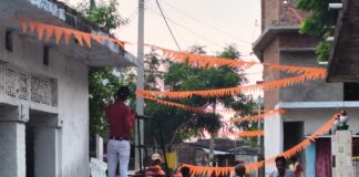 बस्ती के दुद्राछ गांव में रामायण पाठ की तैयारी:काली माता मंदिर परिसर में होगा 24 घंटे का आयोजन