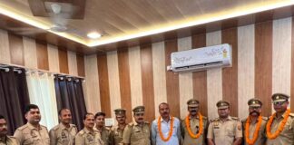 चार उपनिरीक्षकों का गैर जनपद तबादला:महराजगंज के घुघली थाने में विदाई समारोह आयोजित