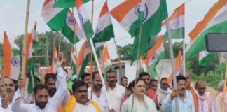 कप्तानगंज में भाजपा ने निकाली तिरंगा यात्रा:परसा और गौर मंडल में कार्यकर्ताओं ने हाथों में तिरंगा लेकर दिया एकता और राष्ट्रभक्ति का संदेश