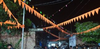 बस्ती में अखंड रामायण का समापन:डीह बाबा स्थान पर ग्रामीणों ने किया भंडारे का आयोजन