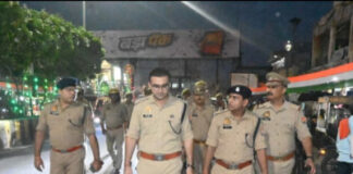 स्वतन्त्रता दिवस की पूर्व संध्या पर वरिष्ठ पुलिस अधीक्षक के नेतृत्व में चलाया गया चैकिंग अभियान