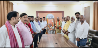 भाजपा कार्यालय में पूर्व मुख्यमंत्री कल्याण सिंह बाबू जी को दी गई श्रद्धांजलि